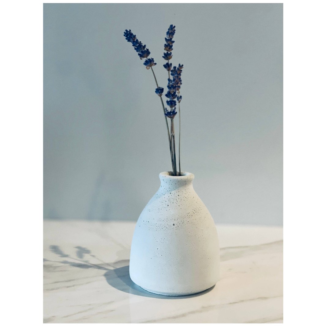Concrete Small Bud Vase | Handmade on Vancouver Island - Curated Joy | Natural Home