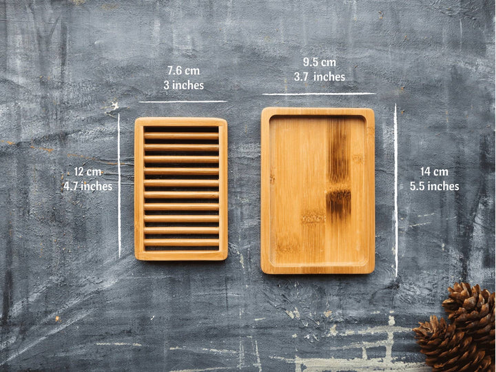 Dual - layer Bamboo Soap Dish - Curated Joy | Natural Home