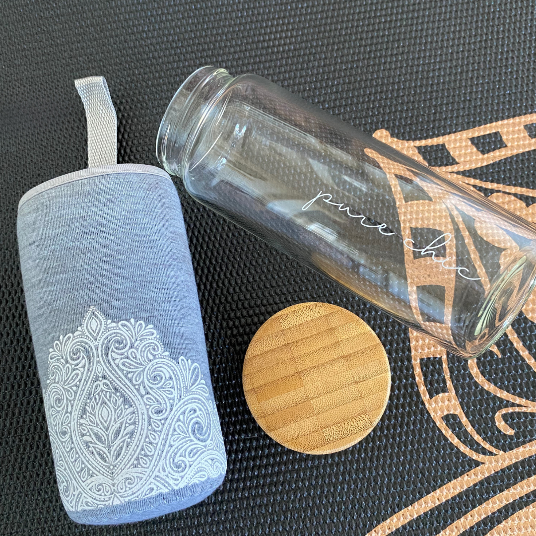 Glass Water/Beverage Bottle with Sleeve
