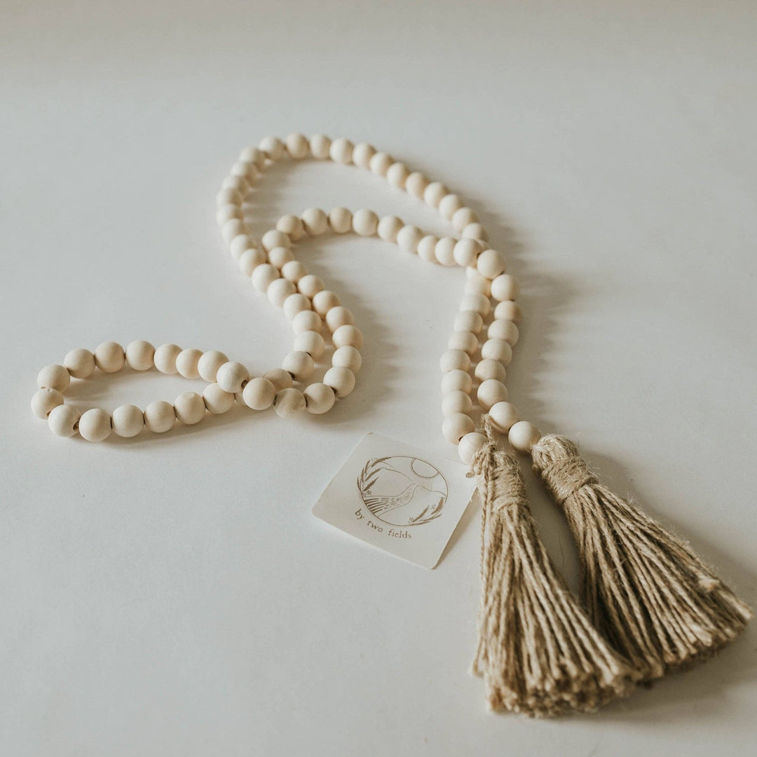 Natural Wood Bead Garland - Curated Joy | Natural Home