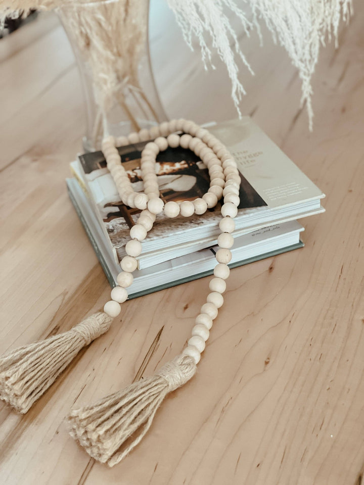 Natural Wood Bead Garland - Curated Joy | Natural Home