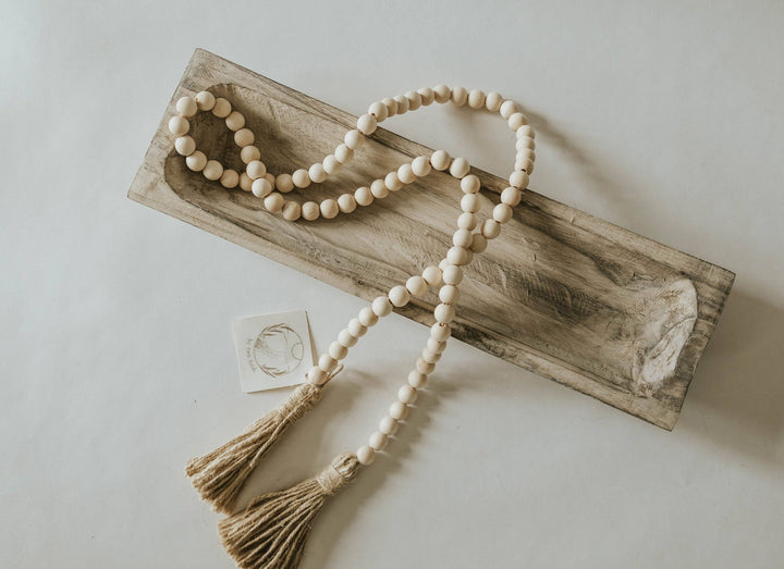 Natural Wood Bead Garland - Curated Joy | Natural Home