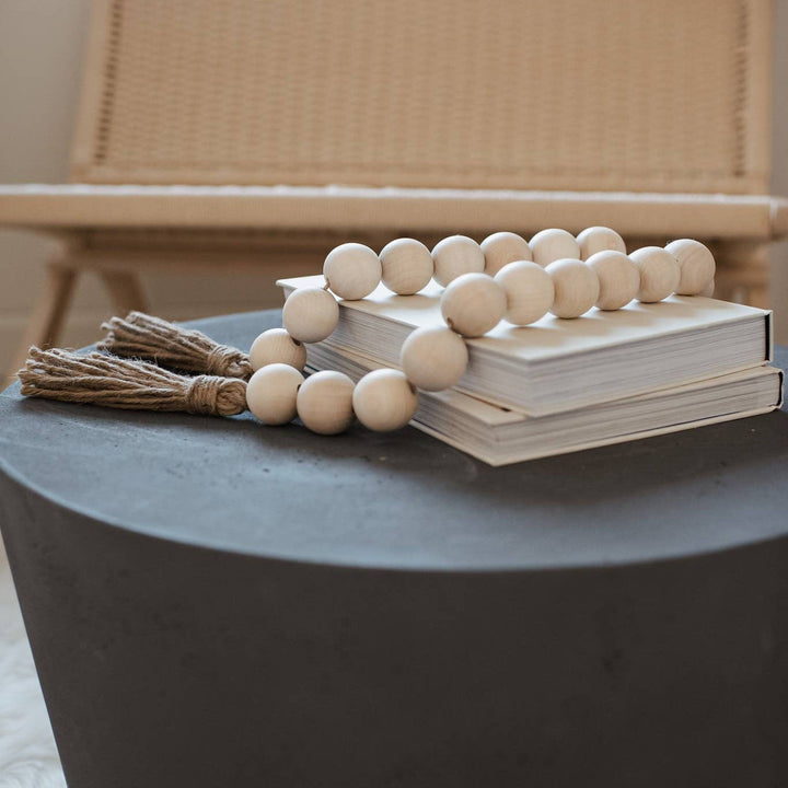 Oversized Farmhouse Wood Garland Beads - Curated Joy | Natural Home