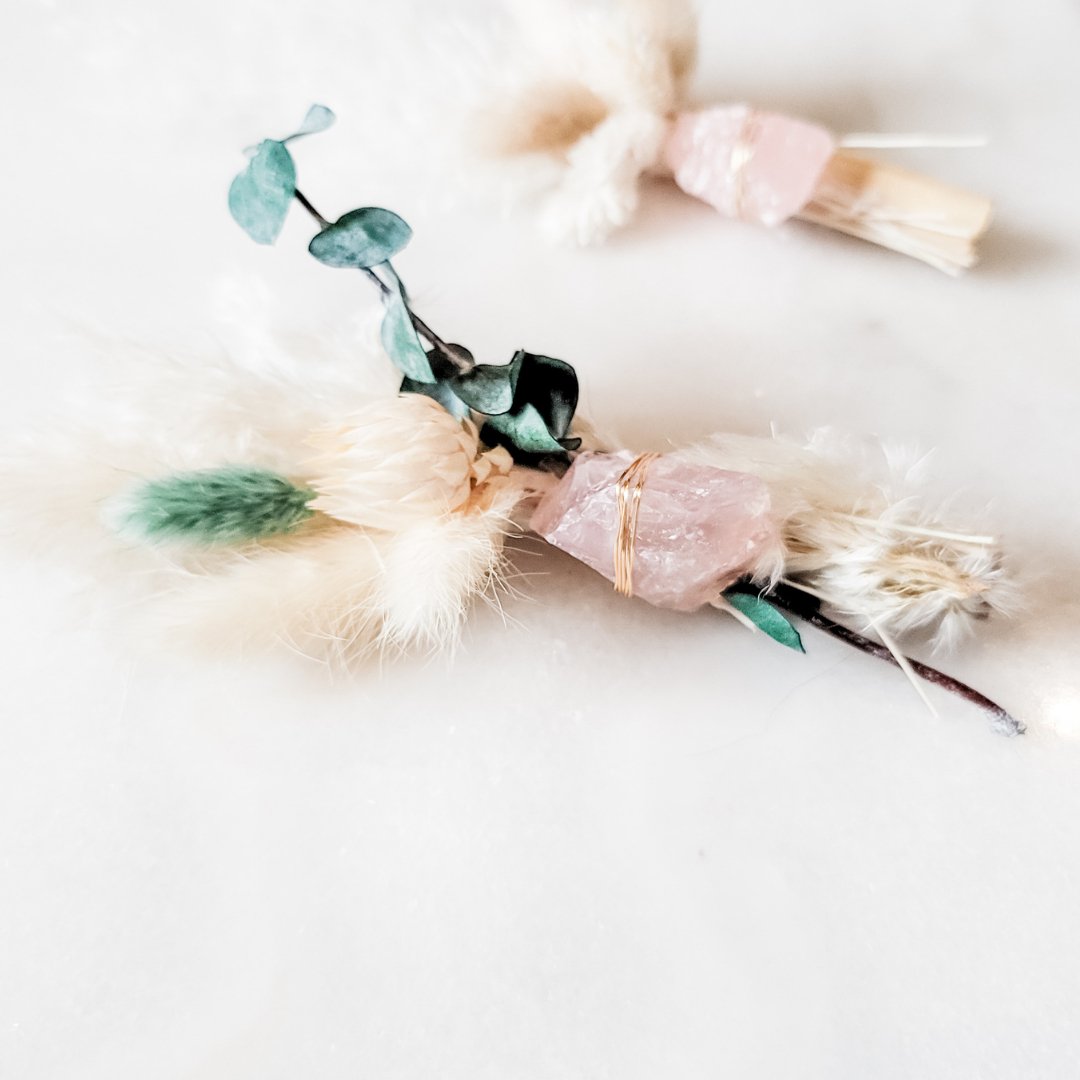 Palo Santo x Rose Quartz Floral Bundle - Curated Joy | Natural Home
