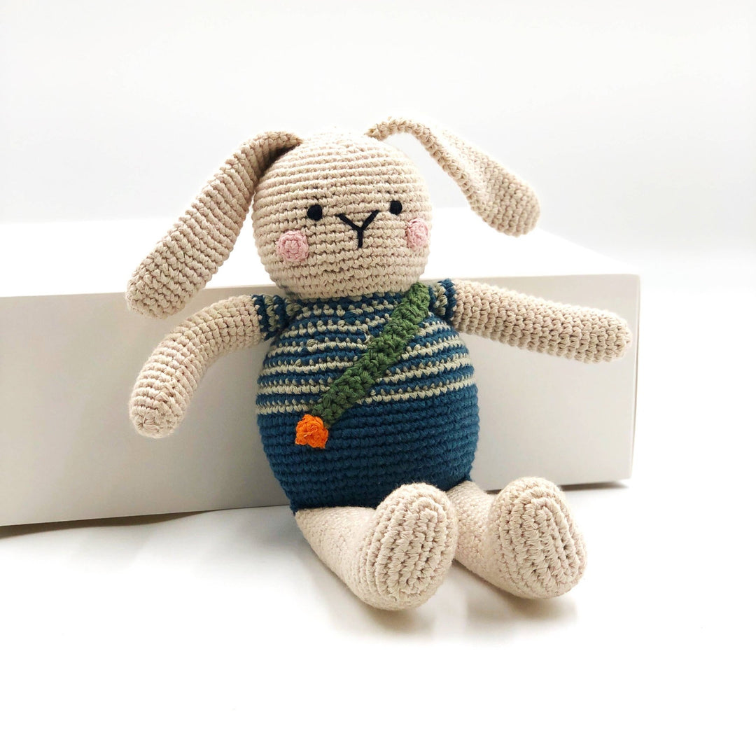 Pebble - Organic Bunny Boy Petrol Blue - Curated Joy | Natural Home