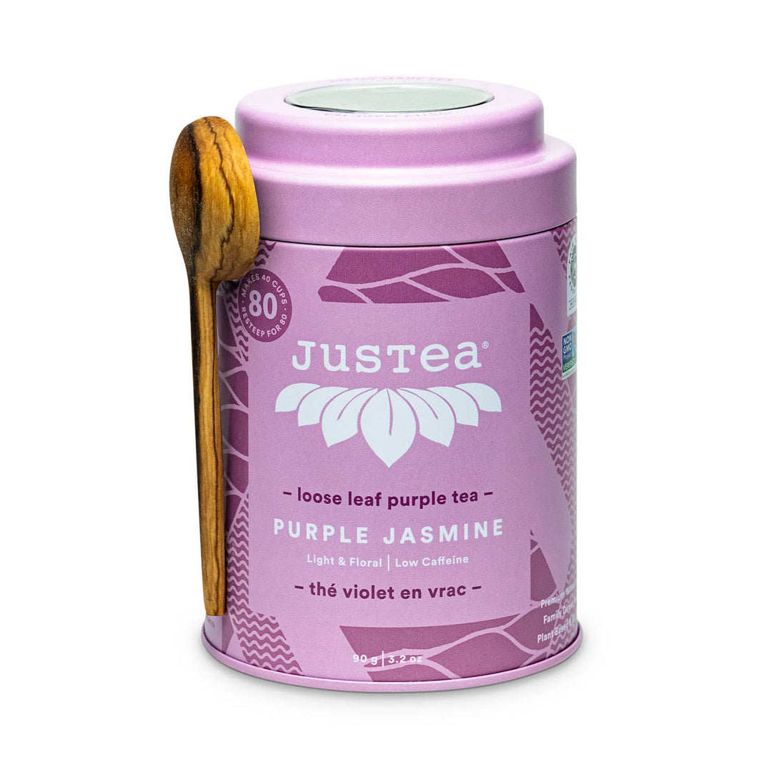 Purple Jasmine Tin with Spoon - Organic Fair - Trade Purple Tea - Curated Joy | Natural Home