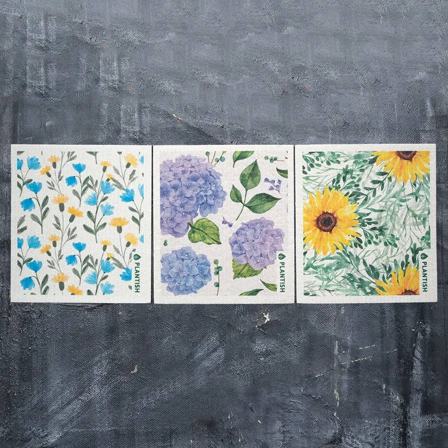 Swedish Sponge Cloth - Hydrangea - Curated Joy | Natural Home