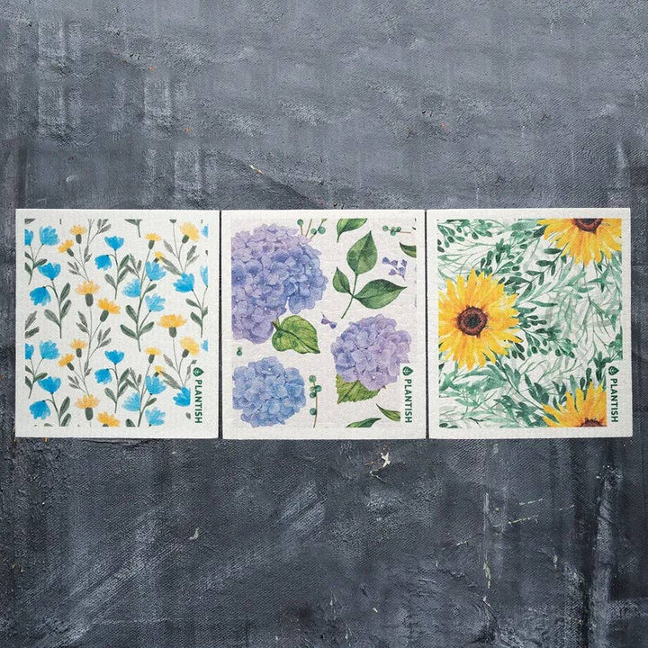 Swedish Sponge Cloth - Hydrangea - Curated Joy | Natural Home